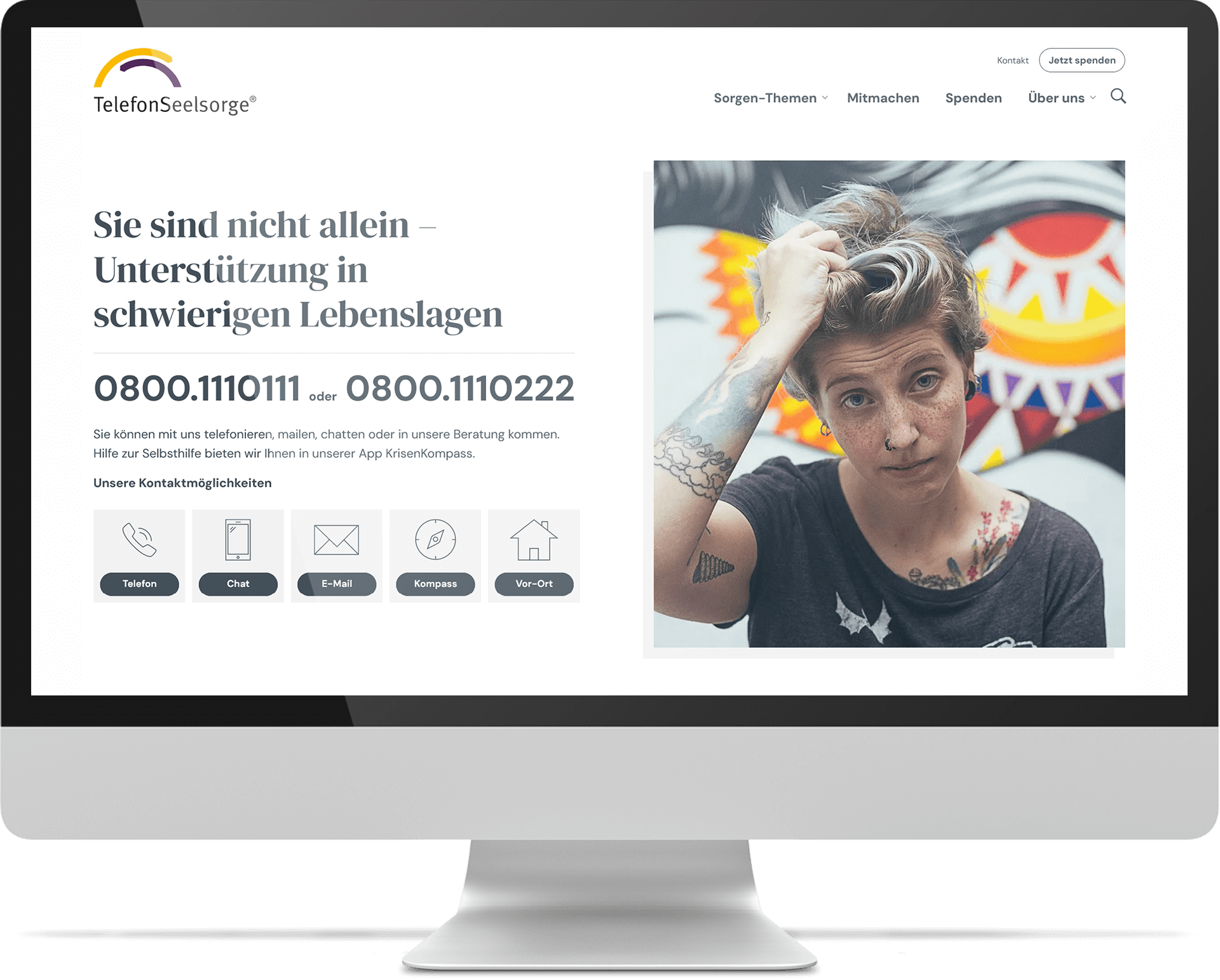 Webdesign & WordPress Desktop Telefonseelsorge Relaunch 2024